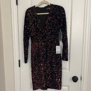 Julia Jordan Black Multicolor Sequin Dress size 4